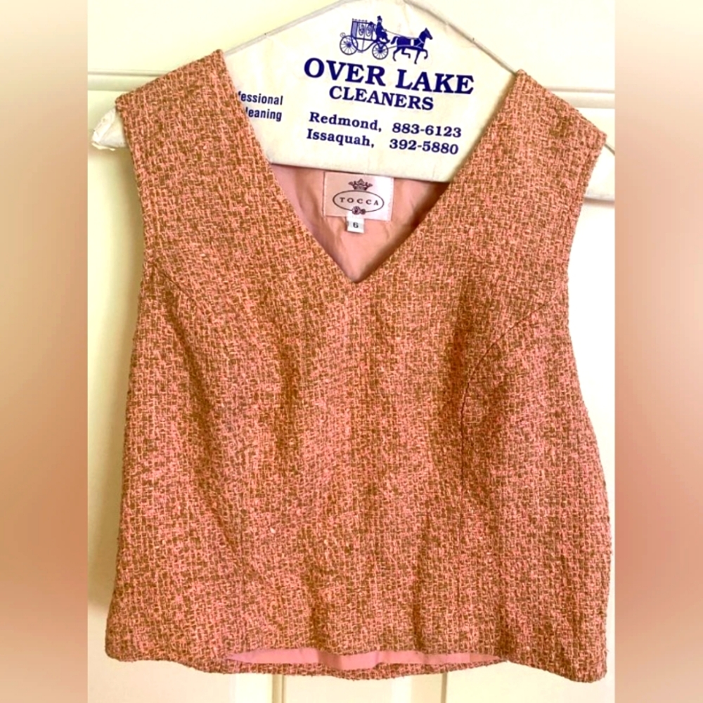 Tocca pink women's vest. 100% silk and Acetate